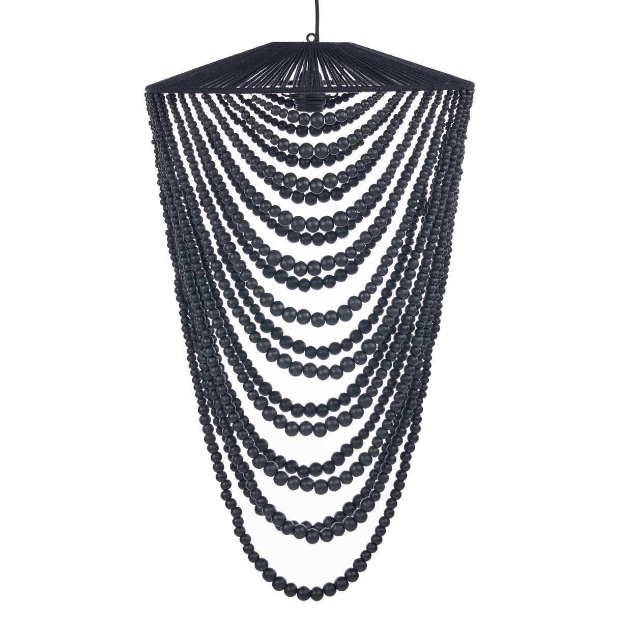 The Wooden Bead Chandelier - Black - Large
