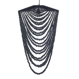 The Wooden Bead Chandelier - Black - Large