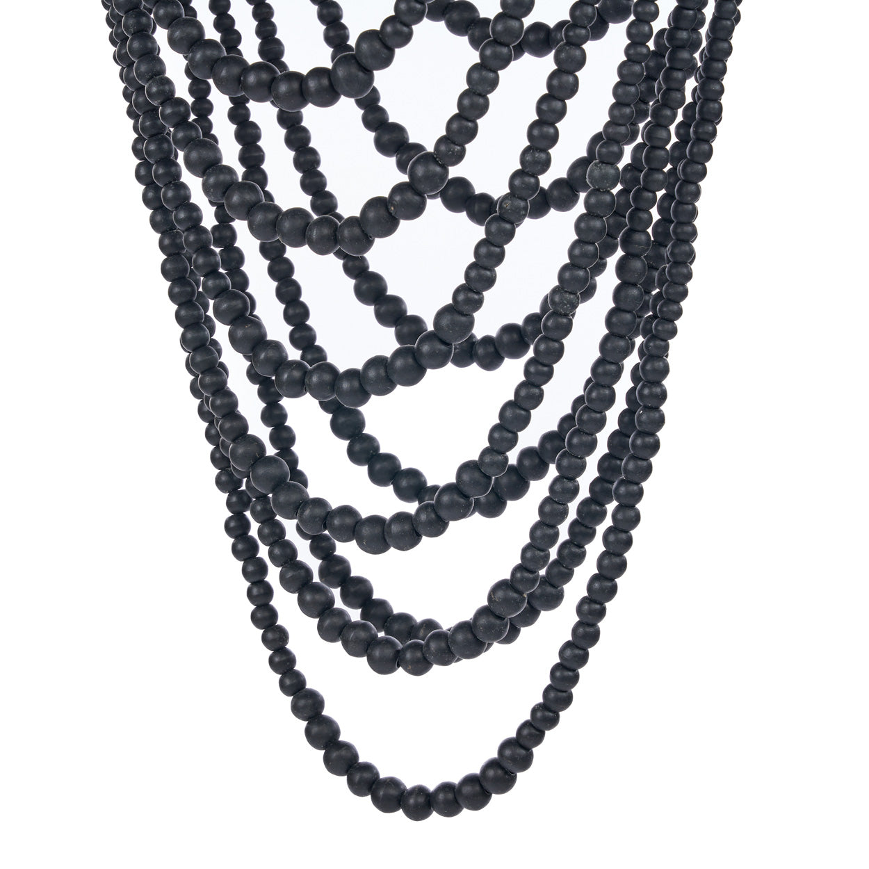 The Wooden Bead Chandelier - Black - Large