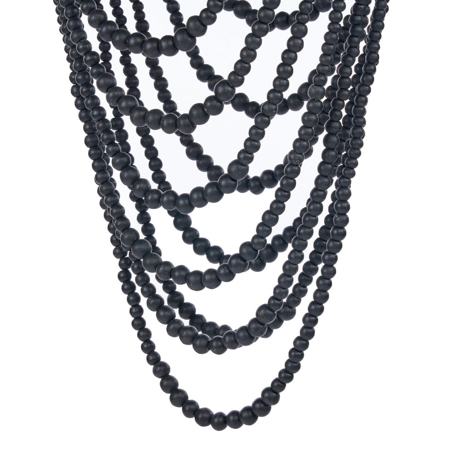 The Wooden Bead Chandelier - Black - Large