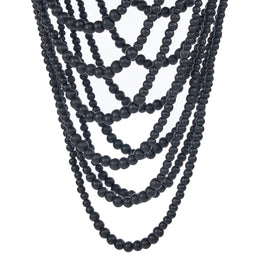 The Wooden Bead Chandelier - Black - Large