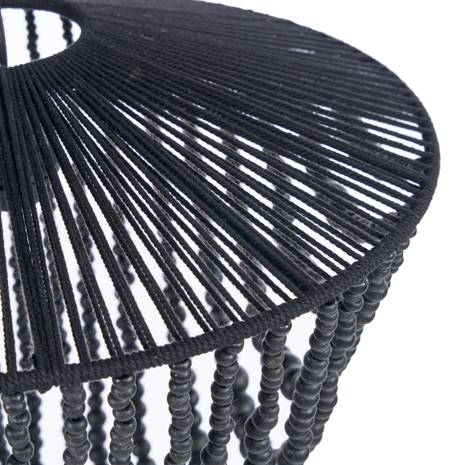 The Wooden Bead Chandelier - Black - Large