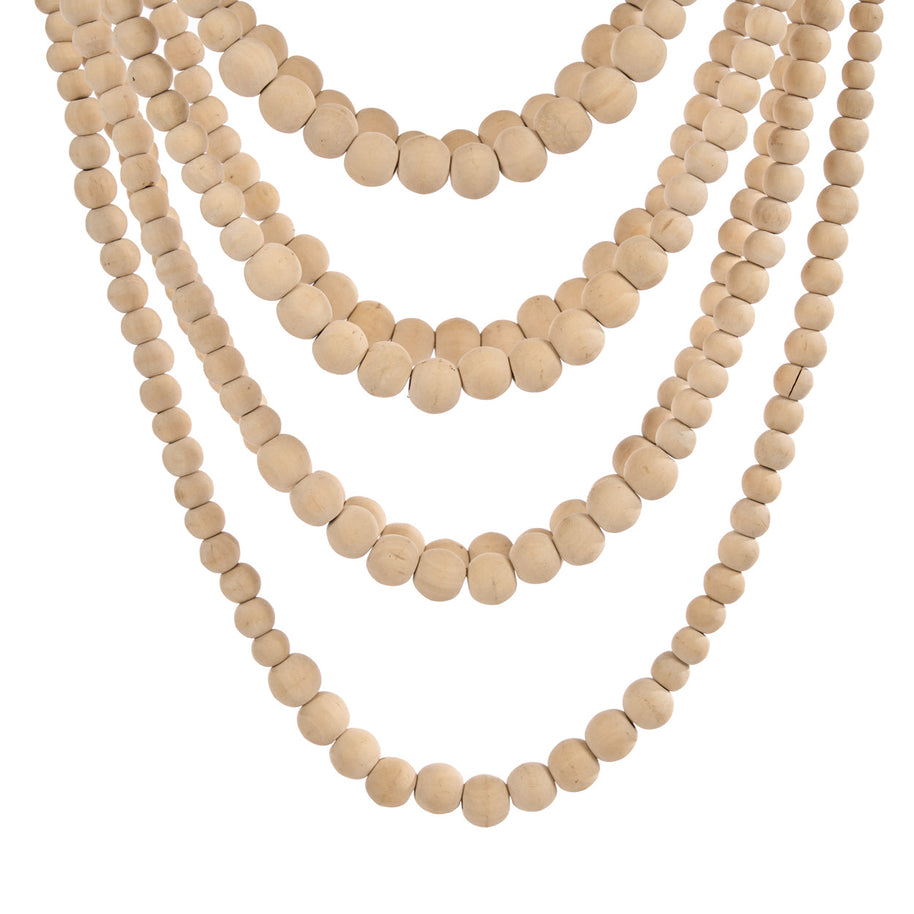 The Wooden Bead Chandelier - Natural - L
