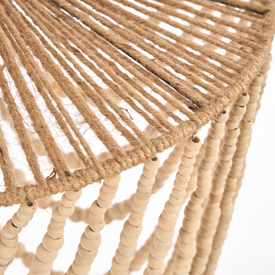 The Wooden Bead Chandelier - Natural - L