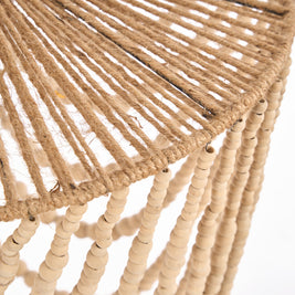The Wooden Bead Chandelier - Natural - L