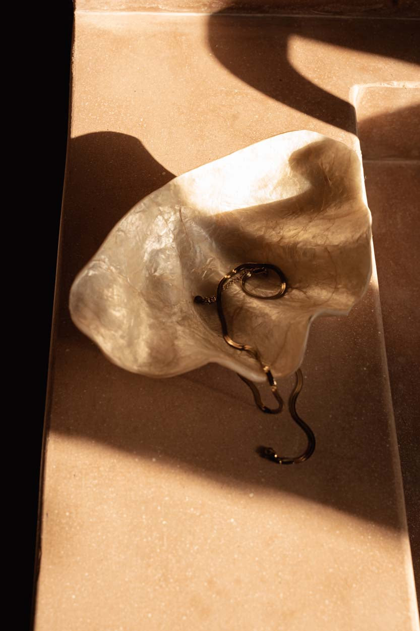 The mother-of-pearl soap dish - white - small