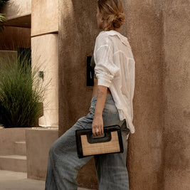 The Riviera Noir Clutch - Natural Black