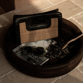 The Riviera Noir Clutch - Natural Black