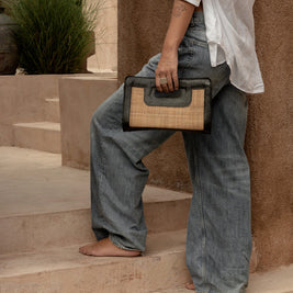 The Riviera Noir Clutch - Natural Black