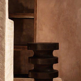 The Mocha Rings Side Table - Dark Walnut