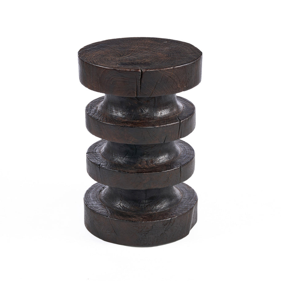 The Mocha Rings Side Table - Dark Walnut