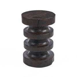 The Mocha Rings Side Table - Dark Walnut