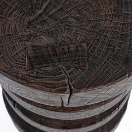 The Mocha Rings Side Table - Dark Walnut