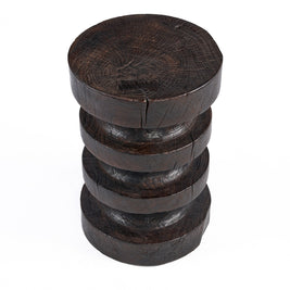 The Mocha Rings Side Table - Dark Walnut