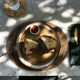 The Colonial Oval Placemat - Natural Brown