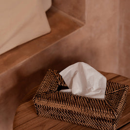 The Rattan Classic Tissue Box - Natural Brown