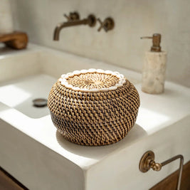 The Colonial Peek-a-Boo Basket - Natural Brown - Small