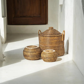 The Colonial Peek-a-Boo Basket - Natural Brown - Small