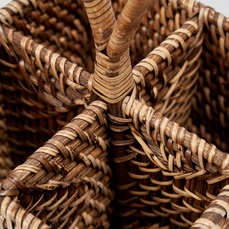 The Rattan Cutlery Caddy No. 4 - Natural Brown