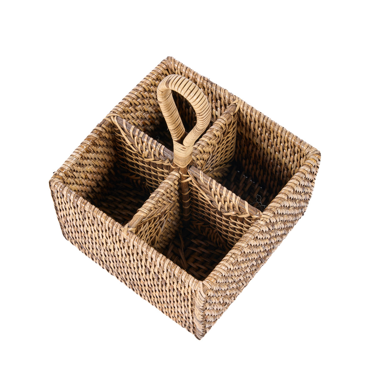 The Rattan Cutlery Caddy No. 4 - Natural Brown