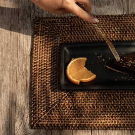 The Colonial Rectangular Placemat - Natural Brown