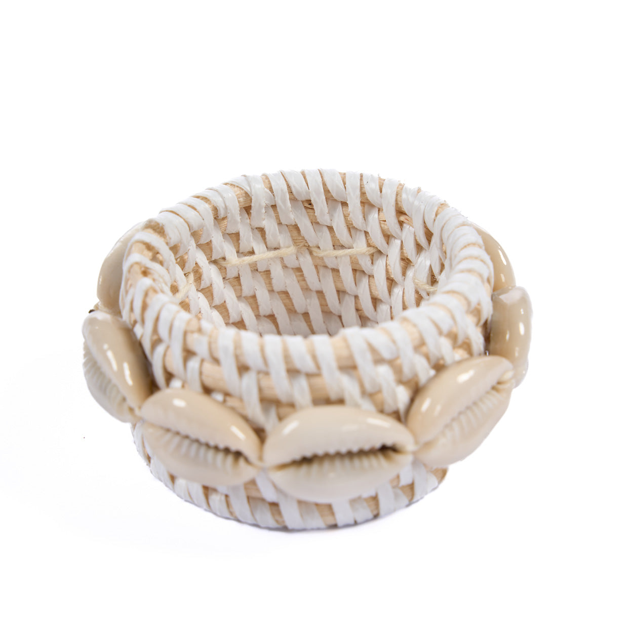 The Rattan Shell Napkin Ring - White