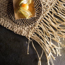 The Fringe Raffia Placemat Rectangular - Natural