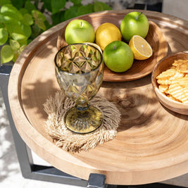 The Fringe Raffia Coaster - Natural