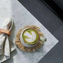 The Fringe Raffia Coaster - Natural