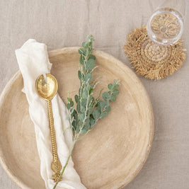 The Fringe Raffia Coaster - Natural