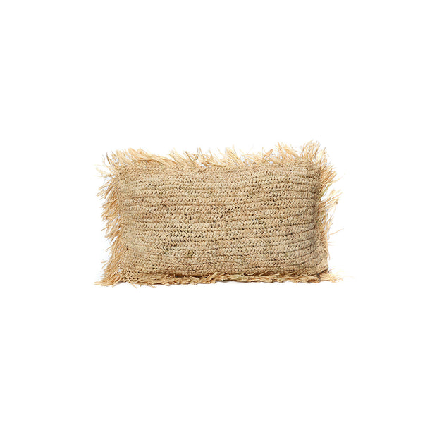 Rectangular Raffia Cushion Cover - Natural - 30 x 50 cm