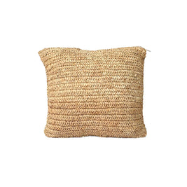 Raffia Flores Square Cushion Cover - Natural - 40 x 40 cm