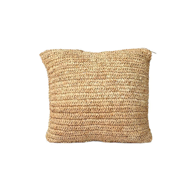 Raffia Flores Square Cushion Cover - Natural - 40 x 40 cm