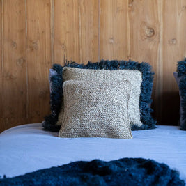 Raffia Flores Square Cushion Cover - Natural - 40 x 40 cm