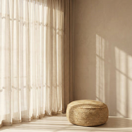The Raffia Flores Pouffe - Natural