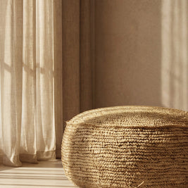 The Raffia Flores Pouffe - Natural