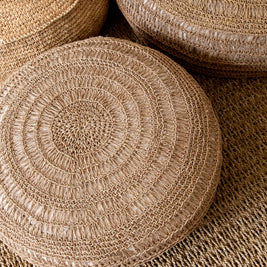 The Raffia Flores Pouffe - Natural
