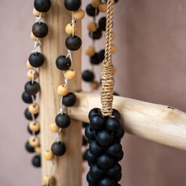 The Wooden Beads with Cotton Tassel - Black