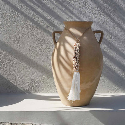 The Cowrie & Cotton Tassel - Natural