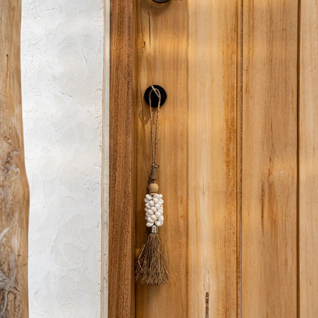 The Cowrie and Raffia Tassel - Natural