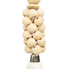 The Wooden Beads Keychain - Natural White
