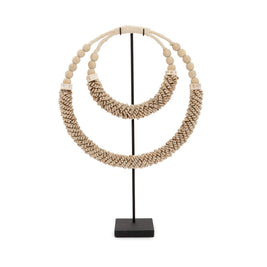 The Double-Shell Necklace on Stand - Natural
