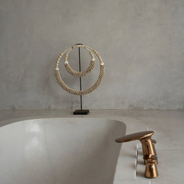 The Double-Shell Necklace on Stand - Natural