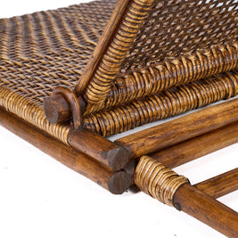 The Rattan Floor Lounger - Dark Walnut