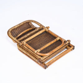 The Rattan Floor Lounger - Dark Walnut