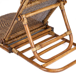 The Rattan Floor Lounger - Dark Walnut