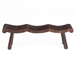 The Lombok Wave Bench - Dark Walnut - M
