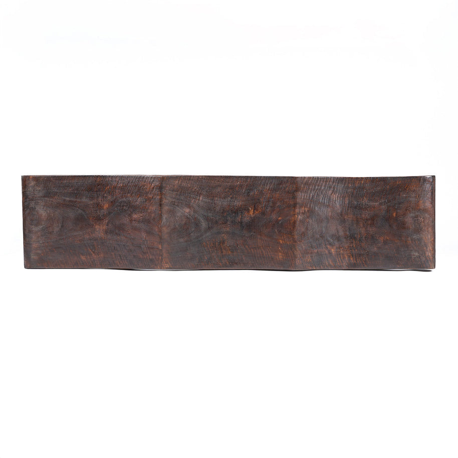 The Lombok Wave Bench - Dark Walnut - M
