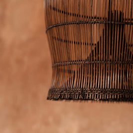 The Woven Bell Pendant - Dark Walnut - S
