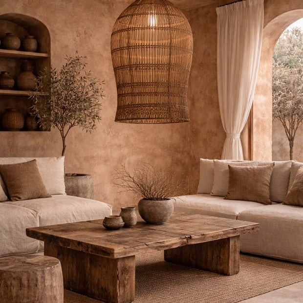 The Woven Bell Pendant - Dark Walnut - XL